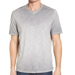 TOMMY BAHAMA Suncoast Shores V-neck T-shirt Men S Pima Cotton Gray Short Sleeve